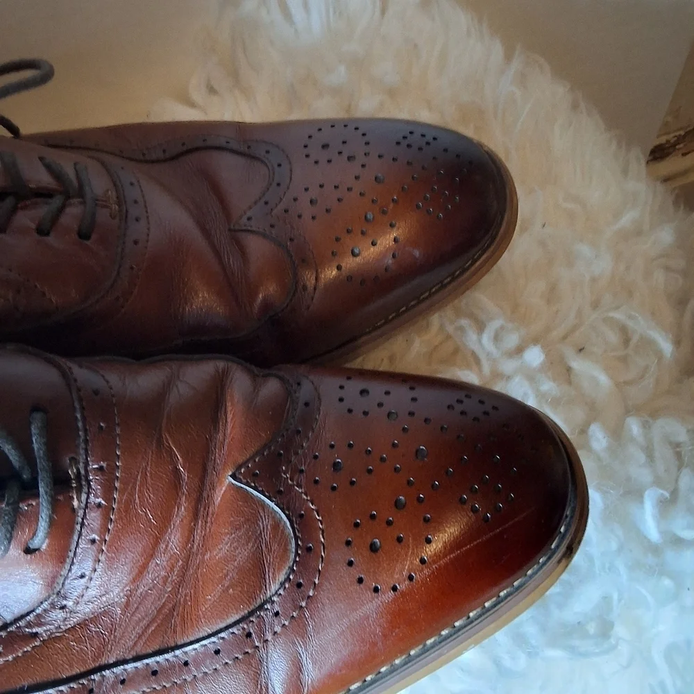 Stacy Adam’s brown leather wing tip Tie up Oxfords 11